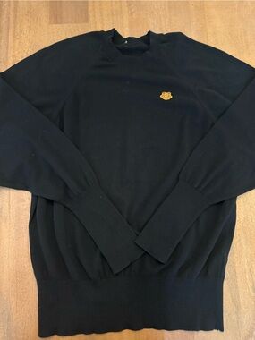 Kenzo Black Sweater with Gold Logo Accent
